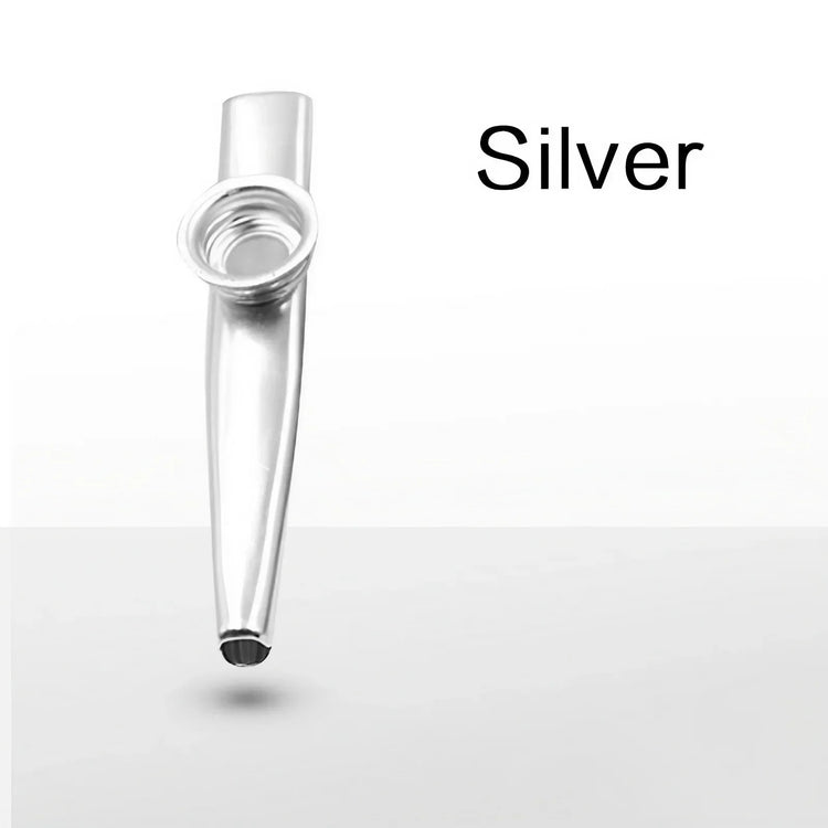 Aluminum alloy kazoo featuring five diaphragm membranes for adjustable tone control