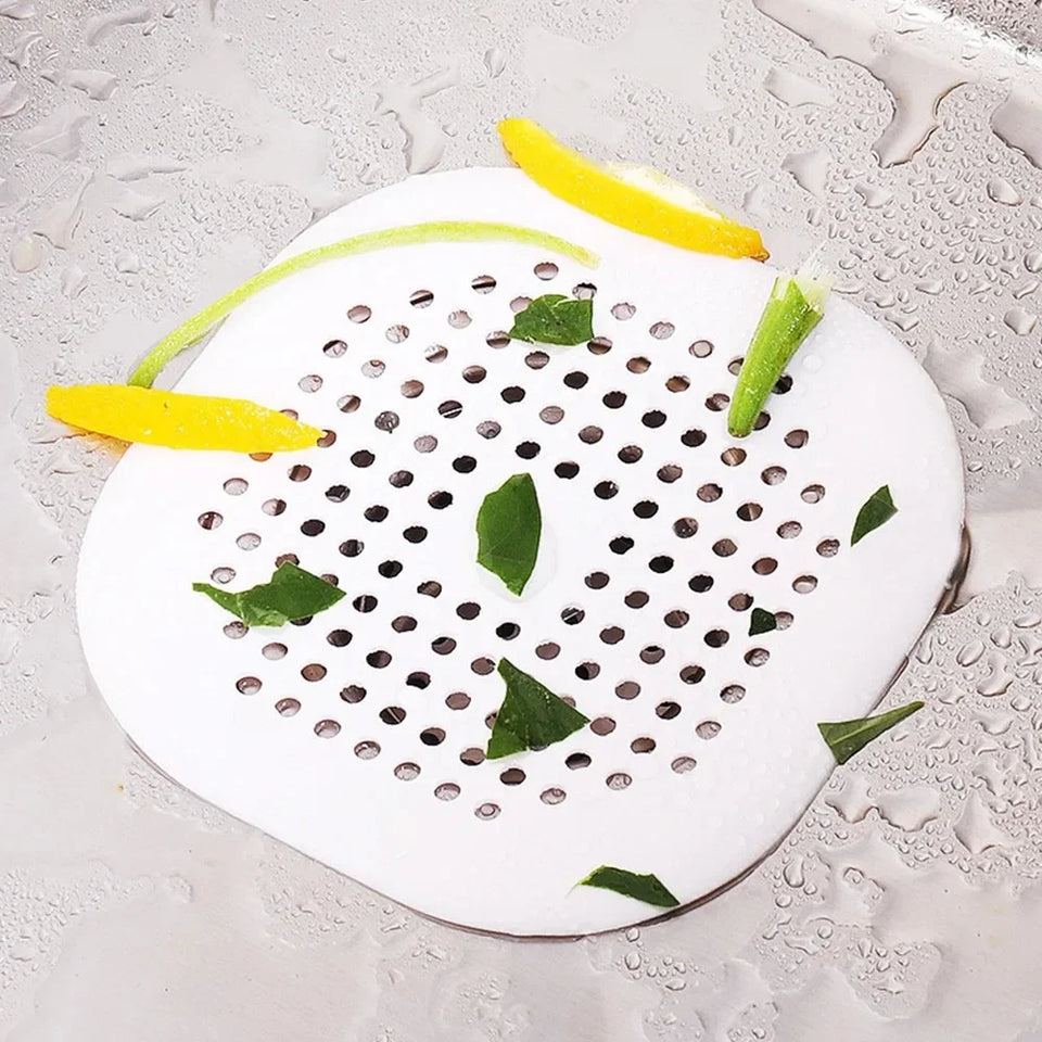 Silicone sink strainer to prevent clogs and blockages in drains