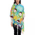 Soft and cozy scarf with colorful Matryoshka doll design