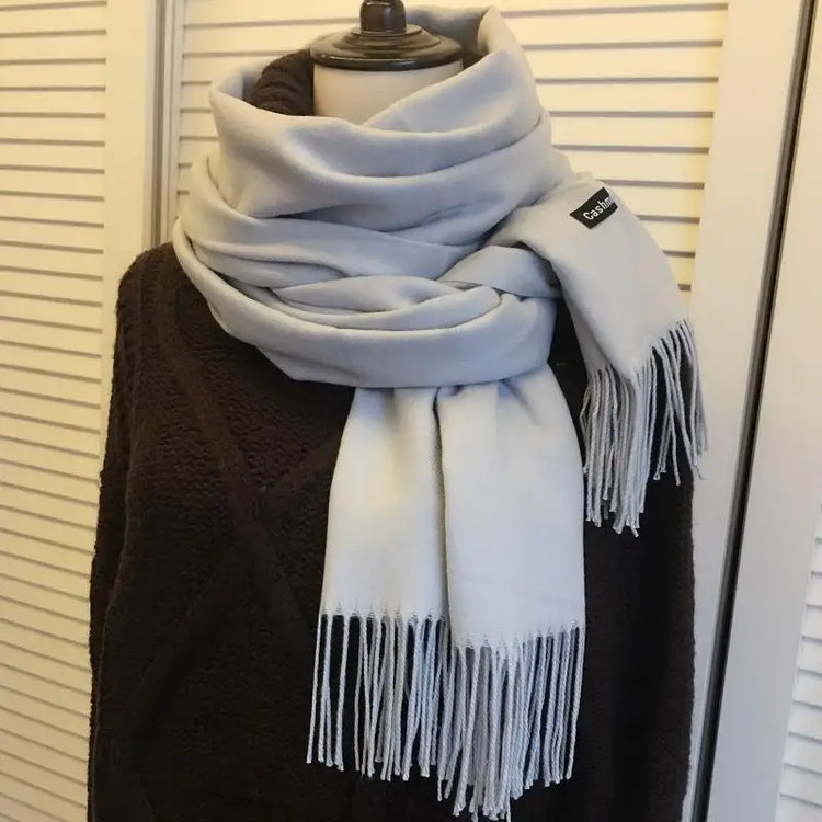 Soft long pashmina wrap used as hijab, headband, or stylish winter stole