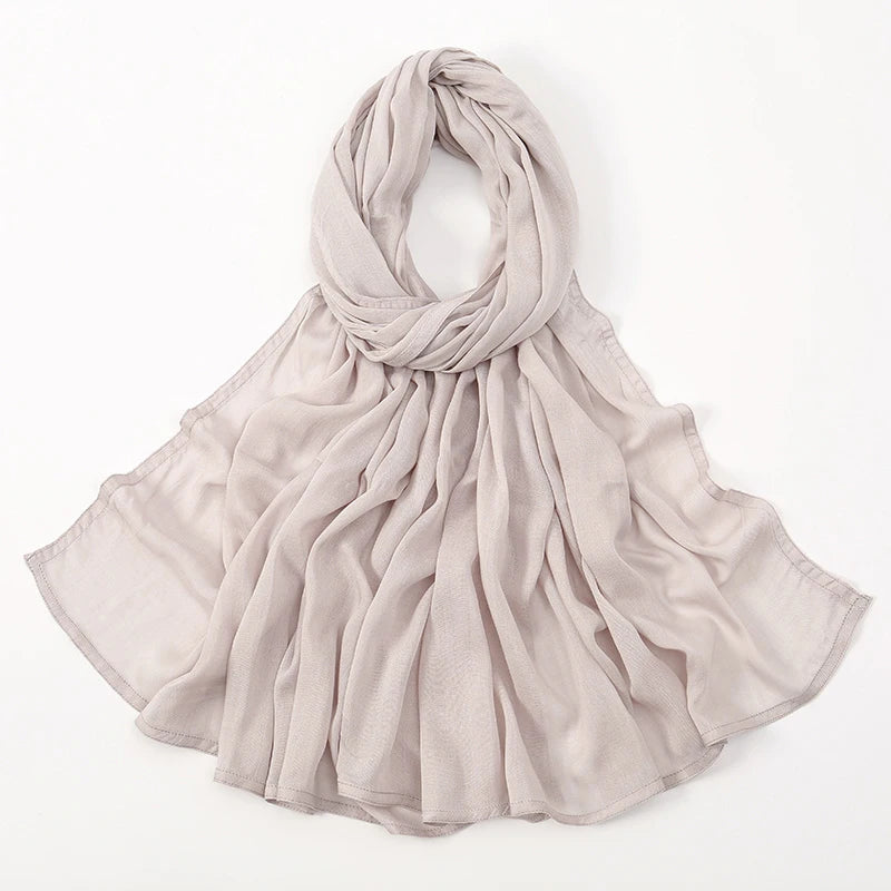 Plain rayon cotton hijab scarf, large size 190x85cm for full coverage and comfort