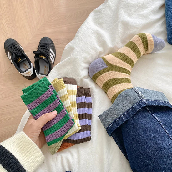 Korean fashion cotton socks for autumn and winter