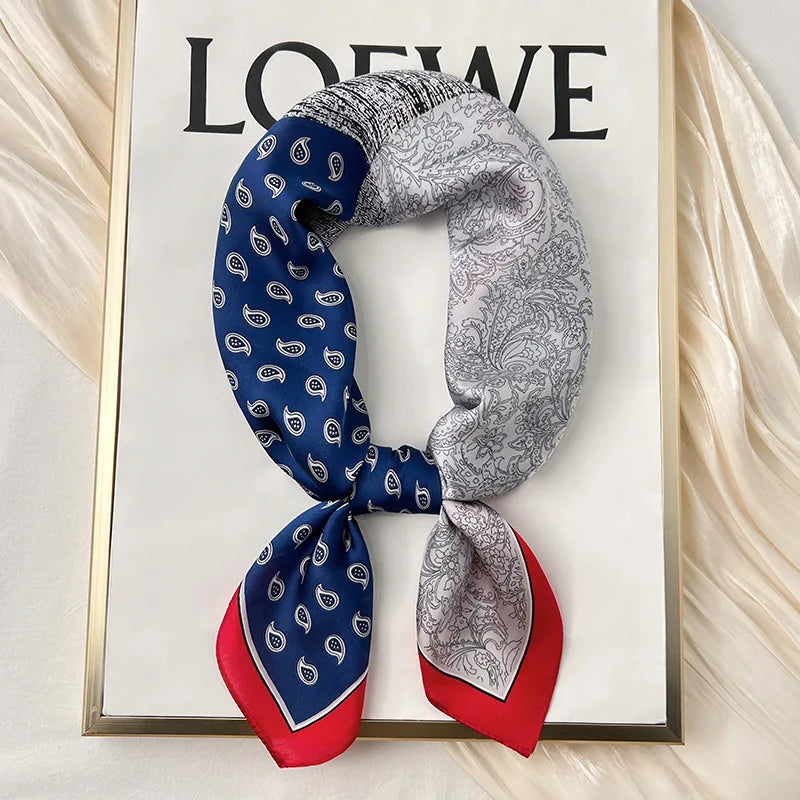 Polka dot silk bandana for women, worn as a ribbon, shawl, or stylish hijab