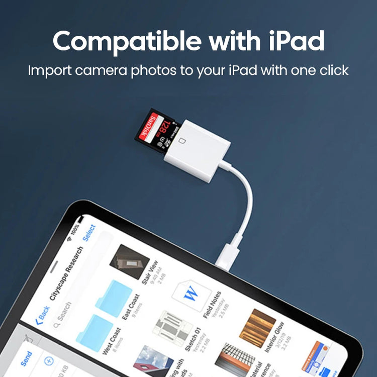 4 in 1 OTG Type-C card reader for USB, SD, and TF cards, compatible with iPad and Android
