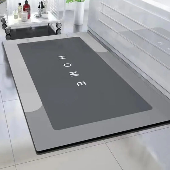 Water-absorbing bath mat with anti-skid backing