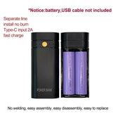 USB Type-C power bank case for 18650 batteries, ideal for phone charging