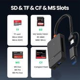 8-in-1 card reader adapter for laptop and PC with high-speed USB 3.0 connection