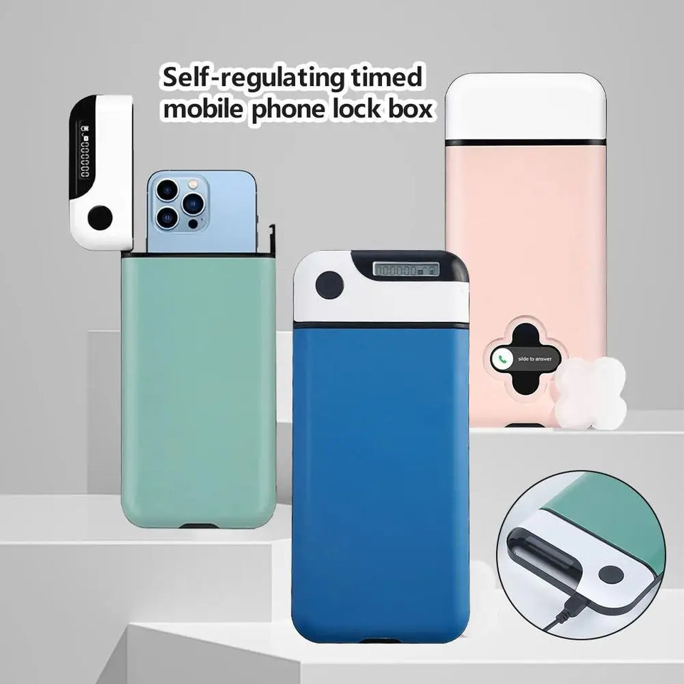 Smart Phone Lock Box Timer Bag Portable Mobile Phone Safe Locking Case Self-Discipline Cell Phones Timed Lockbox ﻿