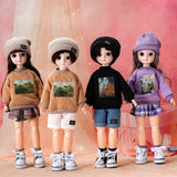 1/6 BJD 30CM Anime Doll Fashion Causal Suit Doll Replacement Clothes Skirt Accessories Kids Girls DIY Toys Gift Reborn Kawaii