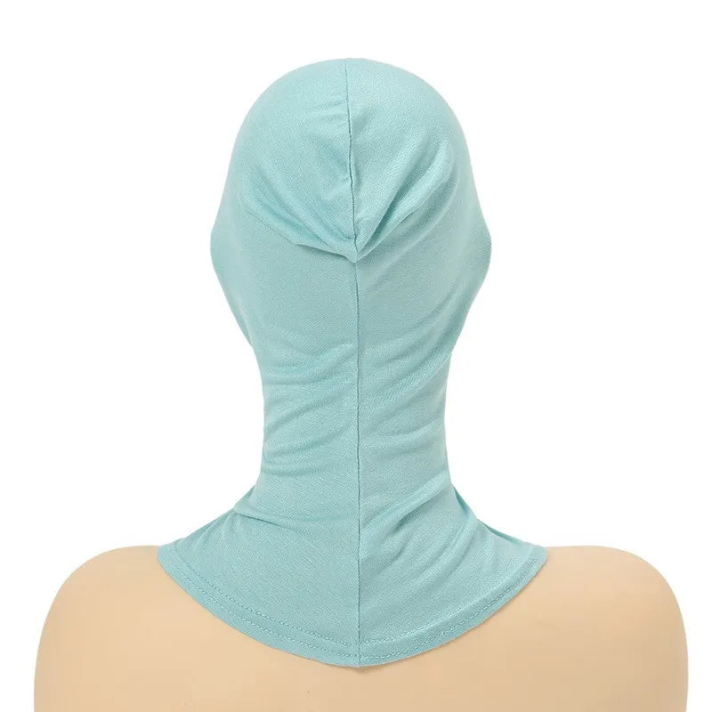 Elastic inner hijab cap ensuring snug fit under veils and shawl
