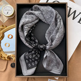 Polka dot silk bandana for women, worn as a ribbon, shawl, or stylish hijab