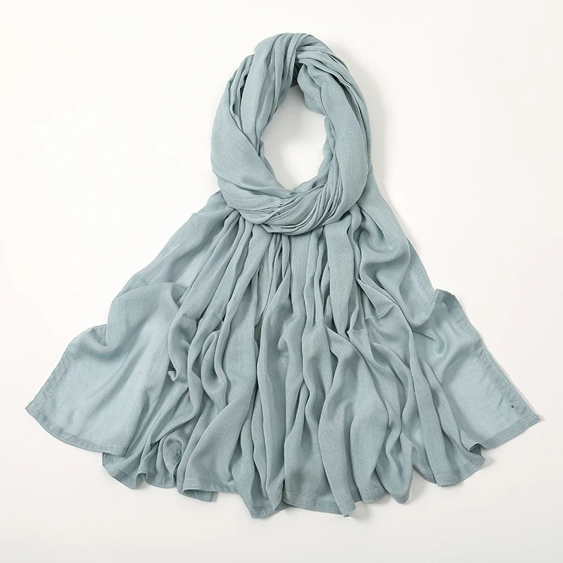 Plain rayon cotton hijab scarf, large size 190x85cm for full coverage and comfort