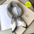 Luxury brand silk plaid square scarf for women, styled as a neck or hair tie
