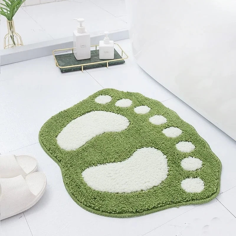 Water absorbent bathroom rug with non-slip backing