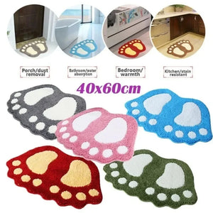 Water absorbent bathroom rug with non-slip backing