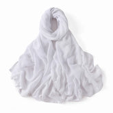 Elegant large hijab scarf in plain design, ideal for prayer, casual wear, or layering