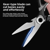 Heavy-duty stainless steel kitchen scissors with thickened blades for cutting chicken bones