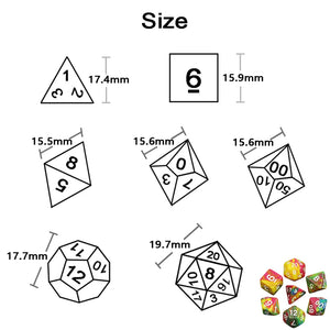 Pretty Color Game Dice 7Pcs - Perfect Gift for DND Board Game Accessories Lovers