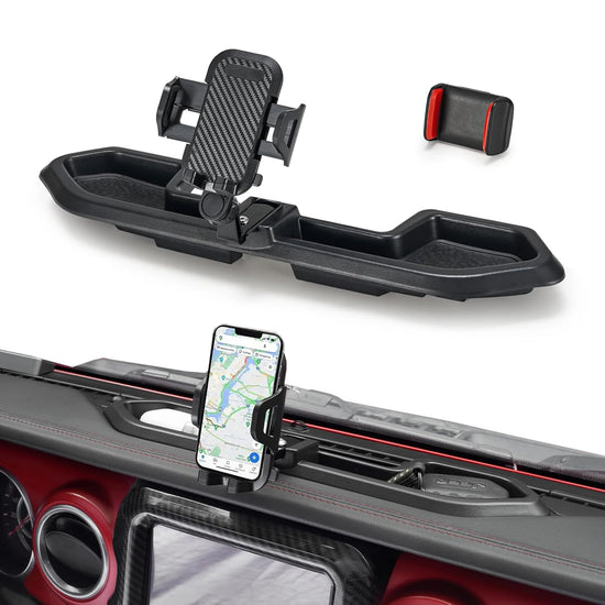 Dashboard Phone Holder Mount For Jeep Wrangler JL JLU Gladiator JT 4XE 2021-2023 Dash Storage Tray