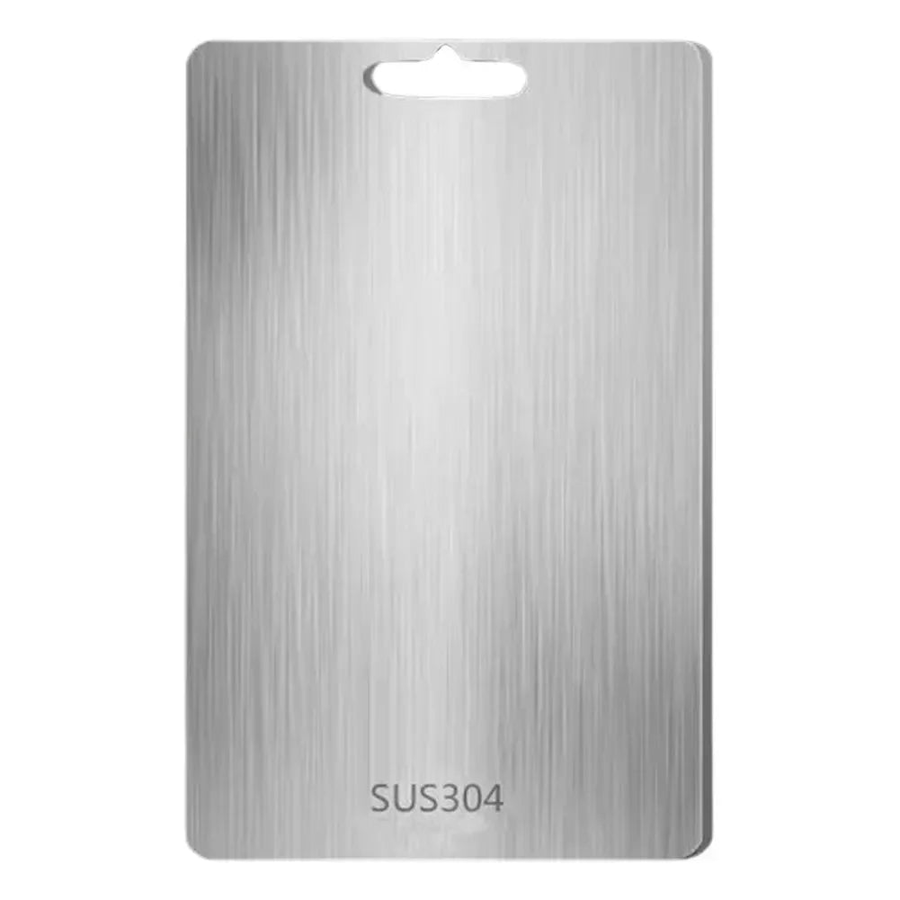 Easy-to-clean stainless steel food prep board ideal for busy kitchens