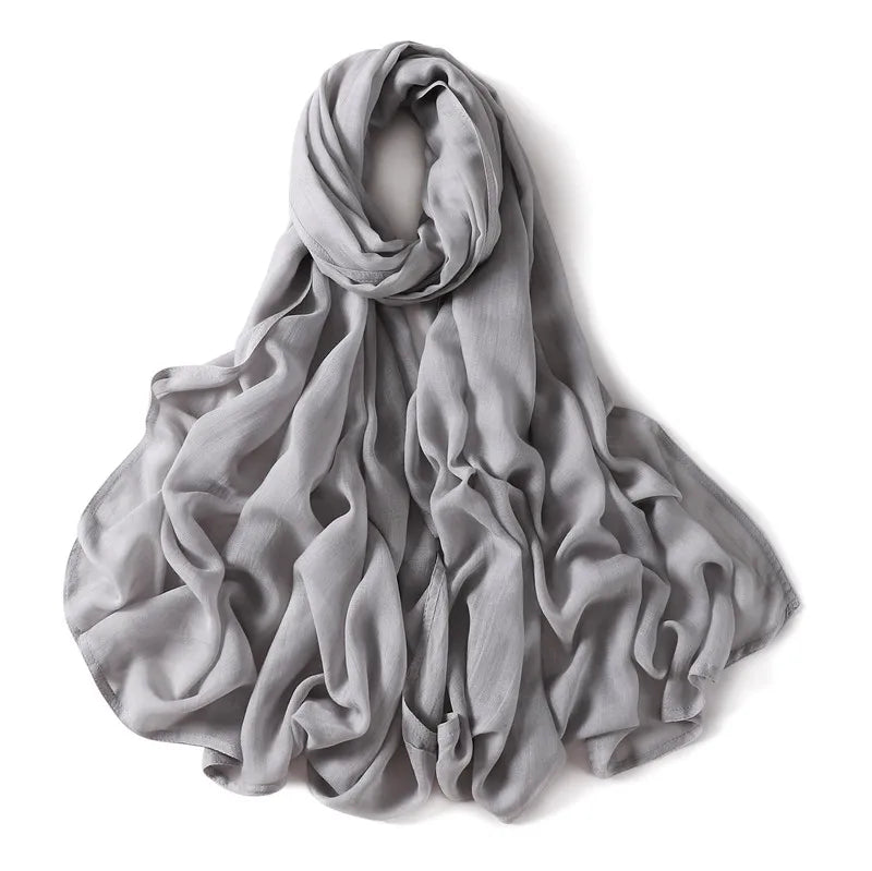 Elegant large hijab scarf in plain design, ideal for prayer, casual wear, or layering