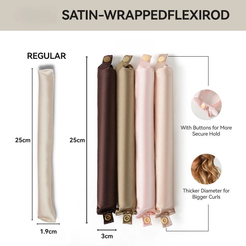 Heatless Hair Curler Satin Curling Rod Headband | No Heat Soft Hair Rollers