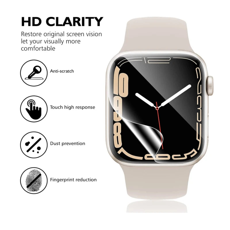 Screen Protector for Apple Watch Film 49mm 45mm 41mm 42mm 44mm 38mm 40mm HD Smartwatch Film iWatch Ultra Series 9 8 7 6 SE 5 4 3