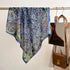 70cm square scarf for women with cashew print, breathable imitation silk fabric