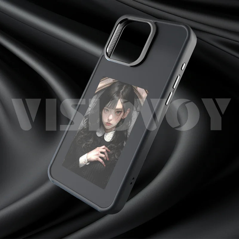 Customizable NFC E-Ink Phone Case with 400×800 Display for iPhone 15 Pro