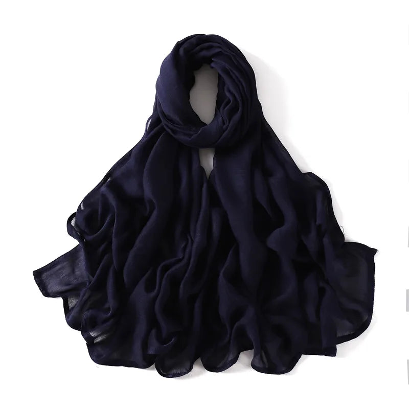 Elegant large hijab scarf in plain design, ideal for prayer, casual wear, or layering
