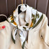 Luxury brand silk plaid square scarf for women, styled as a neck or hair tie