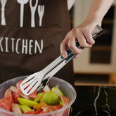 Stainless steel kitchen tongs with ergonomic non-slip grip