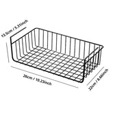 Large-capacity under-cabinet storage basket in white iron mesh