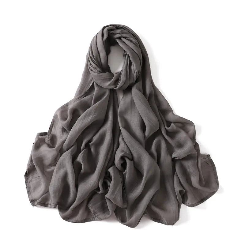 Elegant large hijab scarf in plain design, ideal for prayer, casual wear, or layering