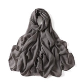 Elegant large hijab scarf in plain design, ideal for prayer, casual wear, or layering