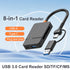 8-in-1 card reader adapter for laptop and PC with high-speed USB 3.0 connection