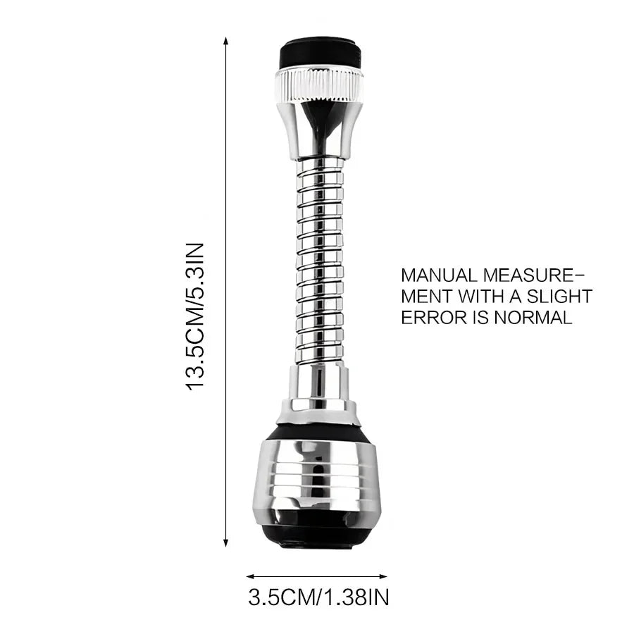 Water-saving faucet aerator attachment with 360° rotation for efficient dishwashing
