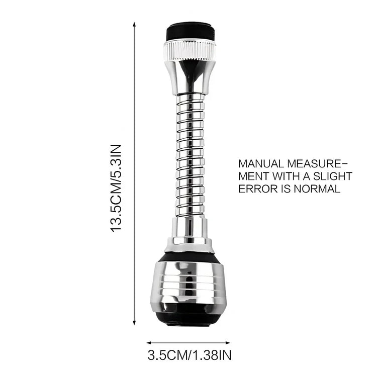 Water-saving faucet aerator attachment with 360° rotation for efficient dishwashing