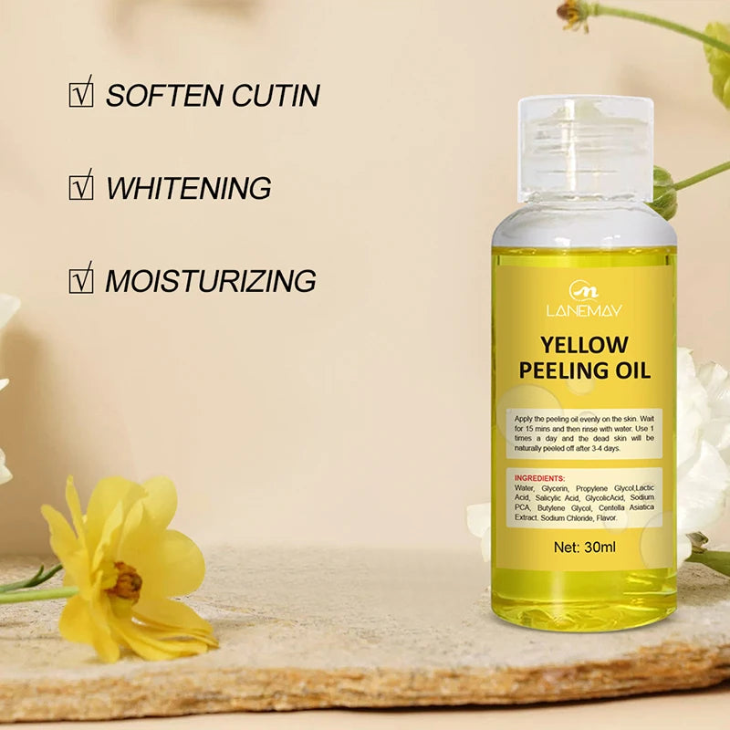 Body Care Exfoliating Yellow Peeling Oil 100% Organic Bleaching Dark Skin Serum Dark Knuckles Fast Whitening Korean Cosmetics