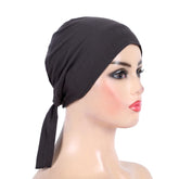 Cotton inner hijab with adjustable tie-back design, breathable and comfortable fit