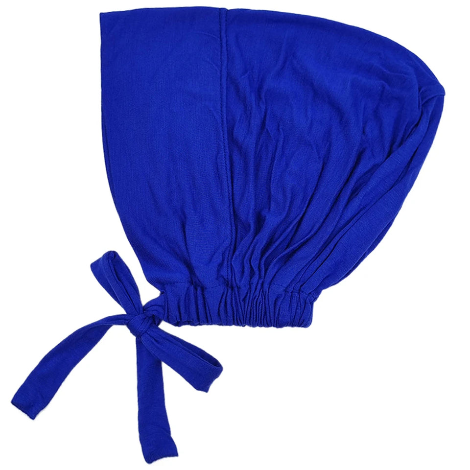 Comfortable modal hijab cap with back rope for adjustable fit, ideal as inner scarf