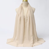 Lightweight voile headscarf in soft pastel tones, ideal for Muslim women&