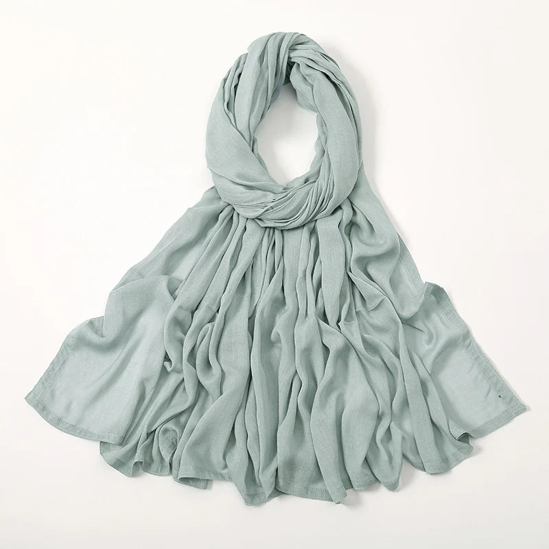 Plain rayon cotton hijab scarf, large size 190x85cm for full coverage and comfort