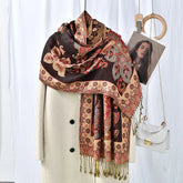 Stylish paisley embroidered head wrap in breathable cotton-viscose blend for women