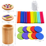 Wooden Matching Toys Montessori Color Matching Sorting Stick Balance Toy Fine Motor Skills Math Learning Educational Toys Kids