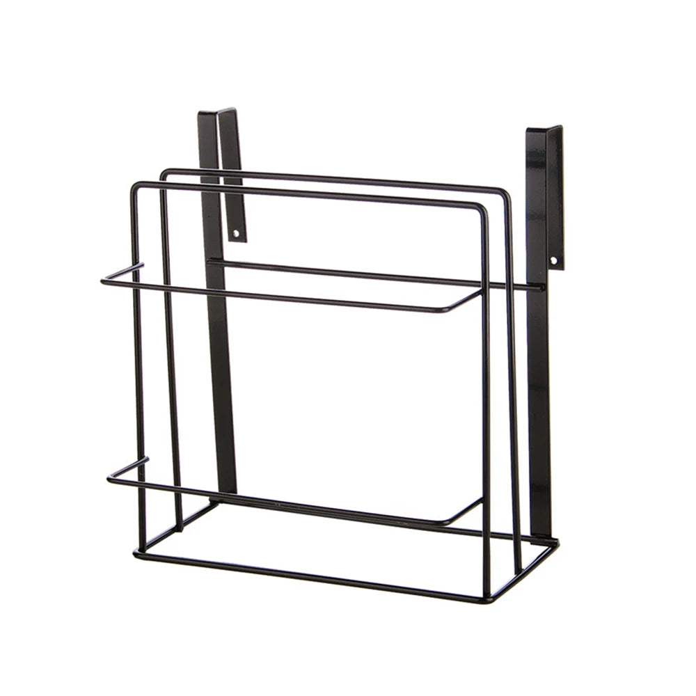 Double-layer wall-mounted cutting board rack with perforation-free design