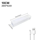 10cm rechargeable PIR motion sensor LED bar light with magnetic mount for compact spaces