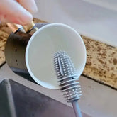 Flexible silicone cup brush with extended handle for deep cleaning glassware
