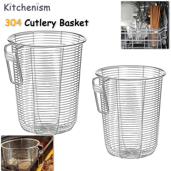 Kitchenism 304 Kitchen Chopstick Holder Organizer Hanging Wall Stainless Steel Tableware Drainer Fork Spoon Dishwasher Basket