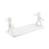 Self-adhesive plastic bathroom shelf for shampoo and towel storage
